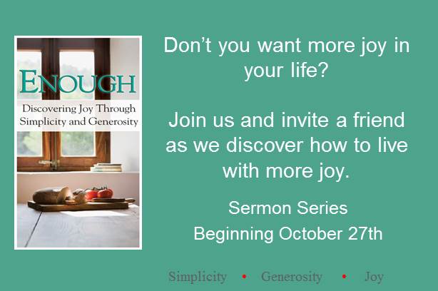 Enough: Discovering Joy Through Simplicity and Generosity @ Hartland United Methodist Church | Hartland | Michigan | United States
